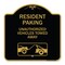 Signmission Tow Away Resident Parking Unauthorized Vehicles Towed Away With Car Tow Graphic, A-DES-BG-1818-22806 A-DES-BG-1818-22806 - alternate 1